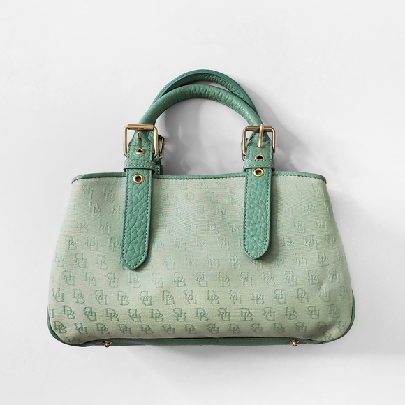 Dooney & Bourke Handbags - DOONEY AND BOURKE Mint Green Leather Monogram Handbag Satchel